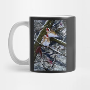 Goldfinches in winter Mug